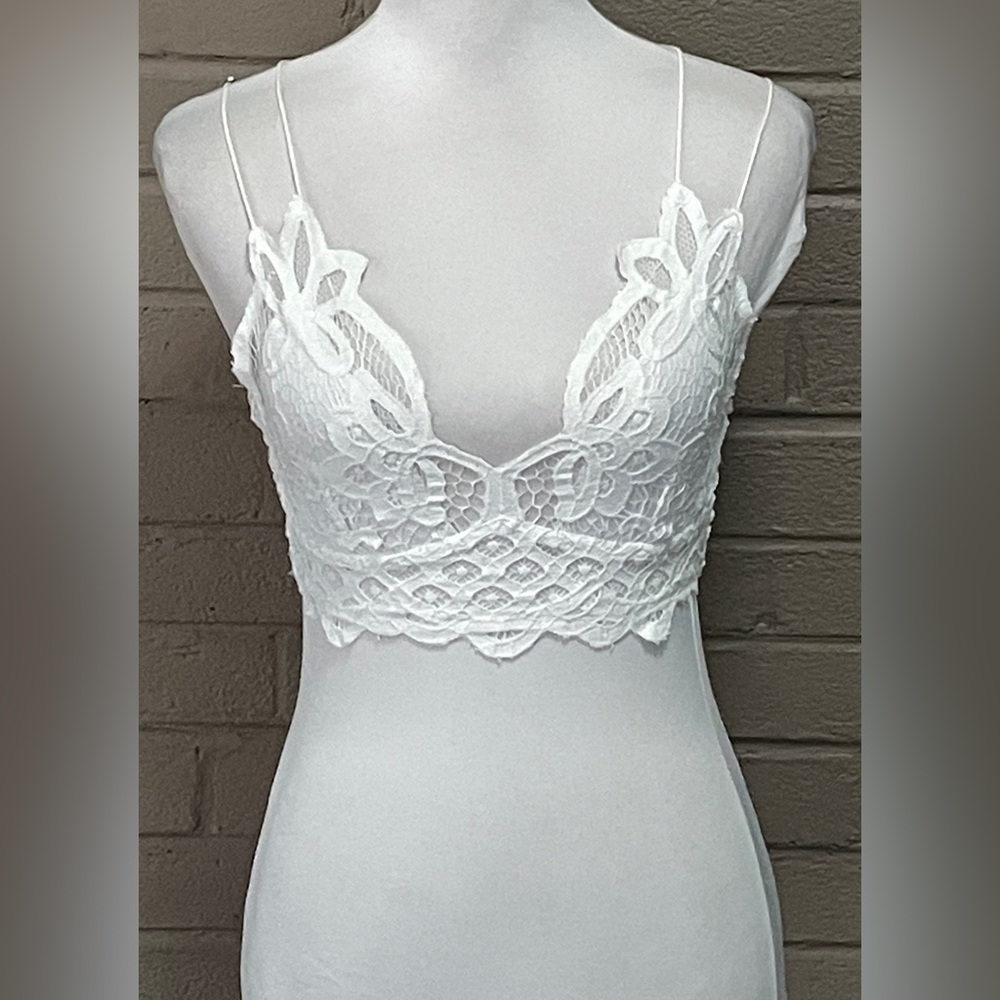 Free People Adela White Bralette S